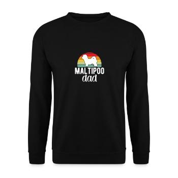 Maltipoo Familienhund Geschenk - Unisex Pullover - Schwarz - Vorne - Alina (178cm) & Michal (187cm)