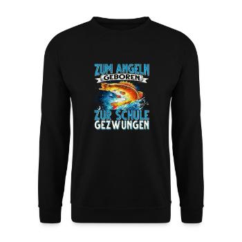 angeln angler geschenke - Unisex Pullover - Schwarz - Vorne - Alina (178cm) & Michal (187cm)