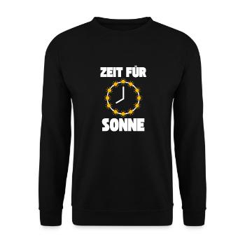 Sonne Zeit für Sonne Sommer Sonnenschein - Unisex Pullover - Schwarz - Vorne - Alina (178cm) & Michal (187cm)