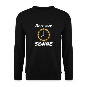 Zeit für Sonne Sommer Sonnenschein Strand - Unisex Pullover - Schwarz - Vorne - Alina (178cm) & Michal (187cm)