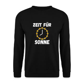 Zeit für Sonne Sommer Sonnenschein - Unisex Pullover - Schwarz - Vorne - Alina (178cm) & Michal (187cm)
