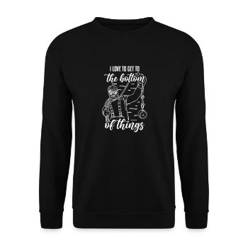 Magnetfischer Magnetangeln Schatzsuche - Unisex Pullover - Schwarz - Vorne - Alina (178cm) & Michal (187cm)