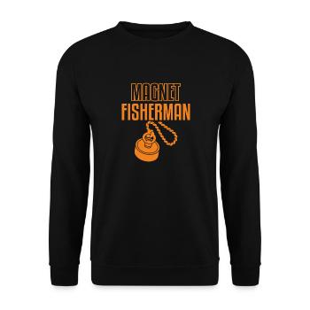Magnetfischer Magnetangeln Schatzsuche - Unisex Pullover - Schwarz - Vorne - Alina (178cm) & Michal (187cm)
