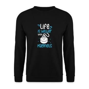 Magnet Fisherman Chasse au trésor de pêche magnétique - Sweat-shirt Unisexe - noir - Devant - Alina (178cm) & Michal (187cm)
