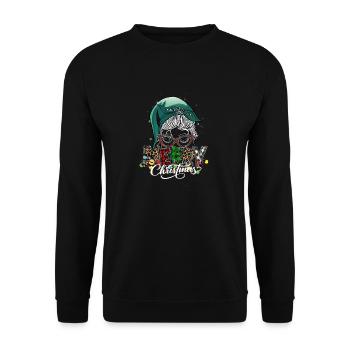 Merry Christmas Christmas Elf Outfit - Unisex Sweatshirt - black - Front - Alina (178cm) & Michal (187cm)