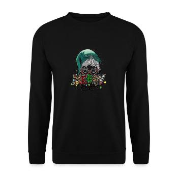 Merry Christmas Christmas Elf Outfit - Unisex Sweatshirt - black - Front - Alina (178cm) & Michal (187cm)