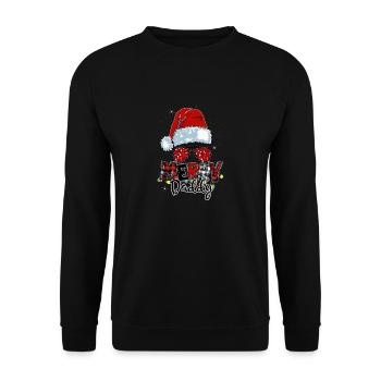 Merry Christmas Santa Claus Dad Outfit - Unisex Sweatshirt - black - Front - Alina (178cm) & Michal (187cm)