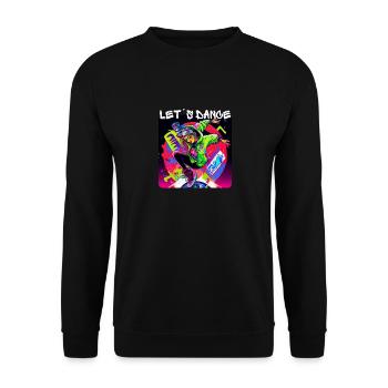 Frau in Graffiti-Look tanzt in Disco 2 - Unisex Pullover - Schwarz - Vorne - Alina (178cm) & Michal (187cm)