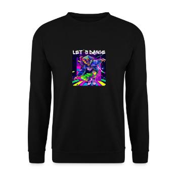 Frau in Graffiti-Look tanzt in Disco 3 - Unisex Pullover - Schwarz - Vorne - Alina (178cm) & Michal (187cm)
