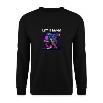Frau in Graffiti-Look tanzt in Disco 4 - Unisex Pullover - Schwarz - Vorne - Alina (178cm) & Michal (187cm)