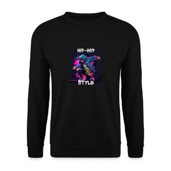 Woman in graffiti look dances hip-hop in disco - Unisex Sweatshirt - black - Front - Alina (178cm) & Michal (187cm)