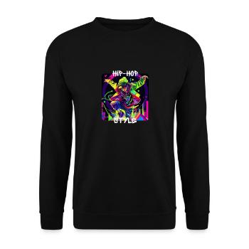 Woman dances in graffiti look Hip-Hop Style - Unisex Sweatshirt - black - Front - Alina (178cm) & Michal (187cm)
