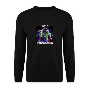 Man dances breakdancing on the street in - Unisex Sweatshirt - black - Front - Alina (178cm) & Michal (187cm)