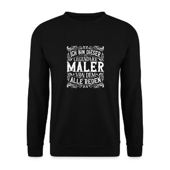 Ich bin dieser Legendäre Maler Malermeister - Unisex Pullover - Schwarz - Vorne - Alina (178cm) & Michal (187cm)