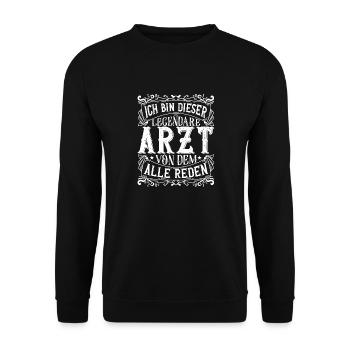 Ich bin dieser Legendäre Arzt - Unisex Pullover - Schwarz - Vorne - Alina (178cm) & Michal (187cm)