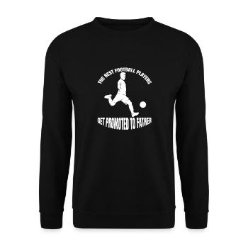 Fußball Vater Fußballspieler Dad Fußballtrainer - Unisex Pullover - Schwarz - Vorne - Alina (178cm) & Michal (187cm)