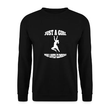 Climbing Mountaineering Girls Hiking Woman Bouldering - Unisex Sweatshirt - black - Front - Alina (178cm) & Michal (187cm)