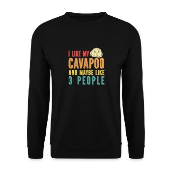 Cavapoo Cavoodle Capoodle Chien - Sweat-shirt Unisexe - noir - Devant - Alina (178cm) & Michal (187cm)