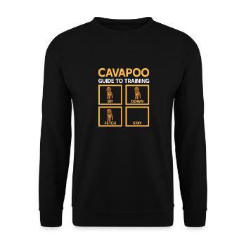 Cavapoo Cavoodle Capoodle Chien - Sweat-shirt Unisexe - noir - Devant - Alina (178cm) & Michal (187cm)