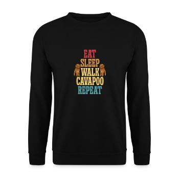 Cavapoo Cavoodle Capoodle Chien - Sweat-shirt Unisexe - noir - Devant - Alina (178cm) & Michal (187cm)