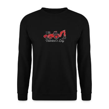 I Dig Saint-Valentin Hearts Tractor Love Funny - Sweat-shirt Unisexe - noir - Devant - Alina (178cm) & Michal (187cm)