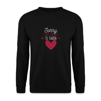 Saint-Valentin Couples assortis Désolé ce cœur est - Sweat-shirt Unisexe - noir - Devant - Alina (178cm) & Michal (187cm)