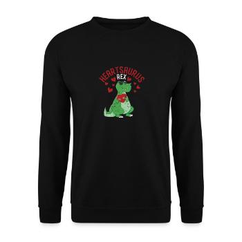 Heartsaurus Rex Dab Danse Coeur Dino Saint-Valentin - Sweat-shirt Unisexe - noir - Devant - Alina (178cm) & Michal (187cm)