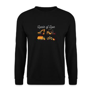Valentinstag Cute Heavy Equipment V-Day Loads - Unisex Pullover - Schwarz - Vorne - Alina (178cm) & Michal (187cm)