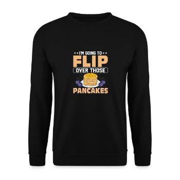 I'm Going To Flip Over Those Pancakes Foodie Panca - Unisex Sweatshirt - black - Front - Alina (178cm) & Michal (187cm)