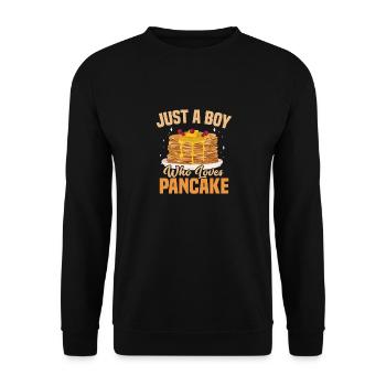 Just A Boy Who Loves Pancake Pancake Day Foodie Fl - Unisex Sweatshirt - black - Front - Alina (178cm) & Michal (187cm)