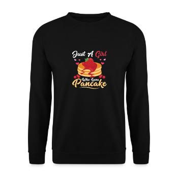 Just A Girl Who Loves Pancake Pancake Day Foodie F - Unisex Sweatshirt - black - Front - Alina (178cm) & Michal (187cm)