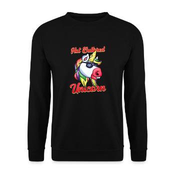 Lustiges Süßes Einhorn Geburtstagsparty Outift - Unisex Pullover - Schwarz - Vorne - Alina (178cm) & Michal (187cm)