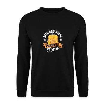 Rise And Shine It's Pancake Time Pancake Day Foodi - Unisex Sweatshirt - black - Front - Alina (178cm) & Michal (187cm)