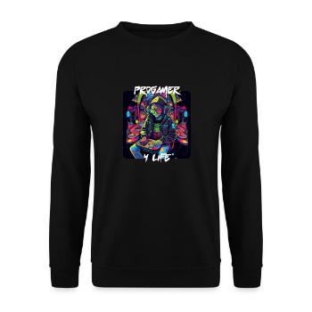 Progamer 4 Life 1 - Unisex Sweatshirt - black - Front - Alina (178cm) & Michal (187cm)