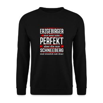 Erzgebirge Schneeberg - Unisex Pullover - Schwarz - Vorne - Alina (178cm) & Michal (187cm)