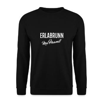 Erlabrunn mei haamit - Unisex Pullover - Schwarz - Vorne - Alina (178cm) & Michal (187cm)