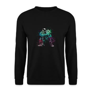 American Football Player Splash - Unisex Sweatshirt - black - Front - Alina (178cm) & Michal (187cm)