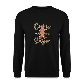 Christmas Cookie Slayer - Unisex Pullover - Schwarz - Vorne - Alina (178cm) & Michal (187cm)