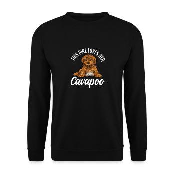Cavapoo Cavoodle Capoodle Chien - Sweat-shirt Unisexe - noir - Devant - Alina (178cm) & Michal (187cm)