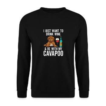 Cavapoo Cavoodle Capoodle Chien - Sweat-shirt Unisexe - noir - Devant - Alina (178cm) & Michal (187cm)