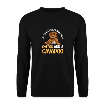 Cavapoo Cavoodle Capoodle Chien - Sweat-shirt Unisexe - noir - Devant - Alina (178cm) & Michal (187cm)