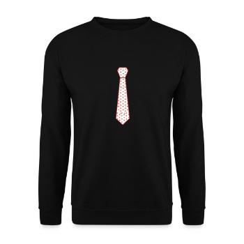 Valentine's Day Tie Heart Pattern Love Matching - Unisex Sweatshirt - black - Front - Alina (178cm) & Michal (187cm)