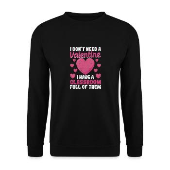 Je n’ai pas besoin d’une carte de Saint-Valentin, j’ai une - Sweat-shirt Unisexe - noir - Devant - Alina (178cm) & Michal (187cm)