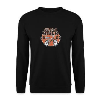 Old School Biker 2002. 21st birthday - Unisex Sweatshirt - black - Front - Alina (178cm) & Michal (187cm)