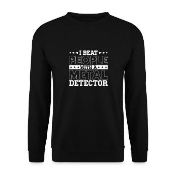 Metaldetektor Schatzsucher Schatzsuche - Unisex Pullover - Schwarz - Vorne - Alina (178cm) & Michal (187cm)