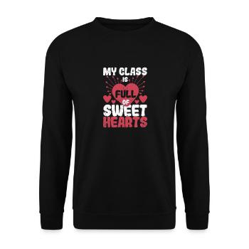 Ma classe est pleine de Saint-Valentin chérie - Sweat-shirt Unisexe - noir - Devant - Alina (178cm) & Michal (187cm)