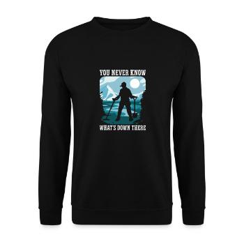 Metaldetektor Schatzsucher Schatzsuche - Unisex Pullover - Schwarz - Vorne - Alina (178cm) & Michal (187cm)