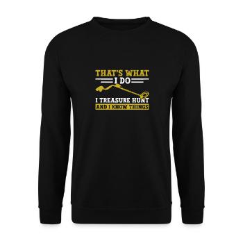 Metaldetektor Schatzsucher Schatzsuche - Unisex Pullover - Schwarz - Vorne - Alina (178cm) & Michal (187cm)