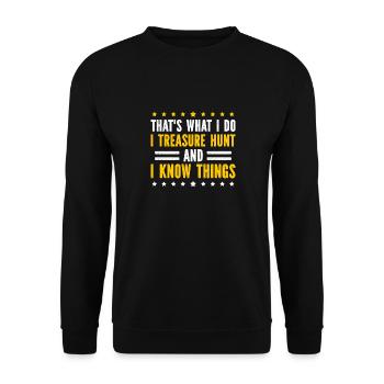 Metaldetektor Schatzsucher Schatzsuche - Unisex Pullover - Schwarz - Vorne - Alina (178cm) & Michal (187cm)