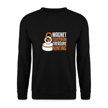 Magnetfischer Magnetangeln Schatzsuche - Unisex Pullover - Schwarz - Vorne - Alina (178cm) & Michal (187cm)